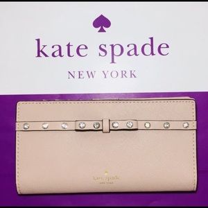 Kate Spade Stacy Laurel Way Jeweled Leather Wallet